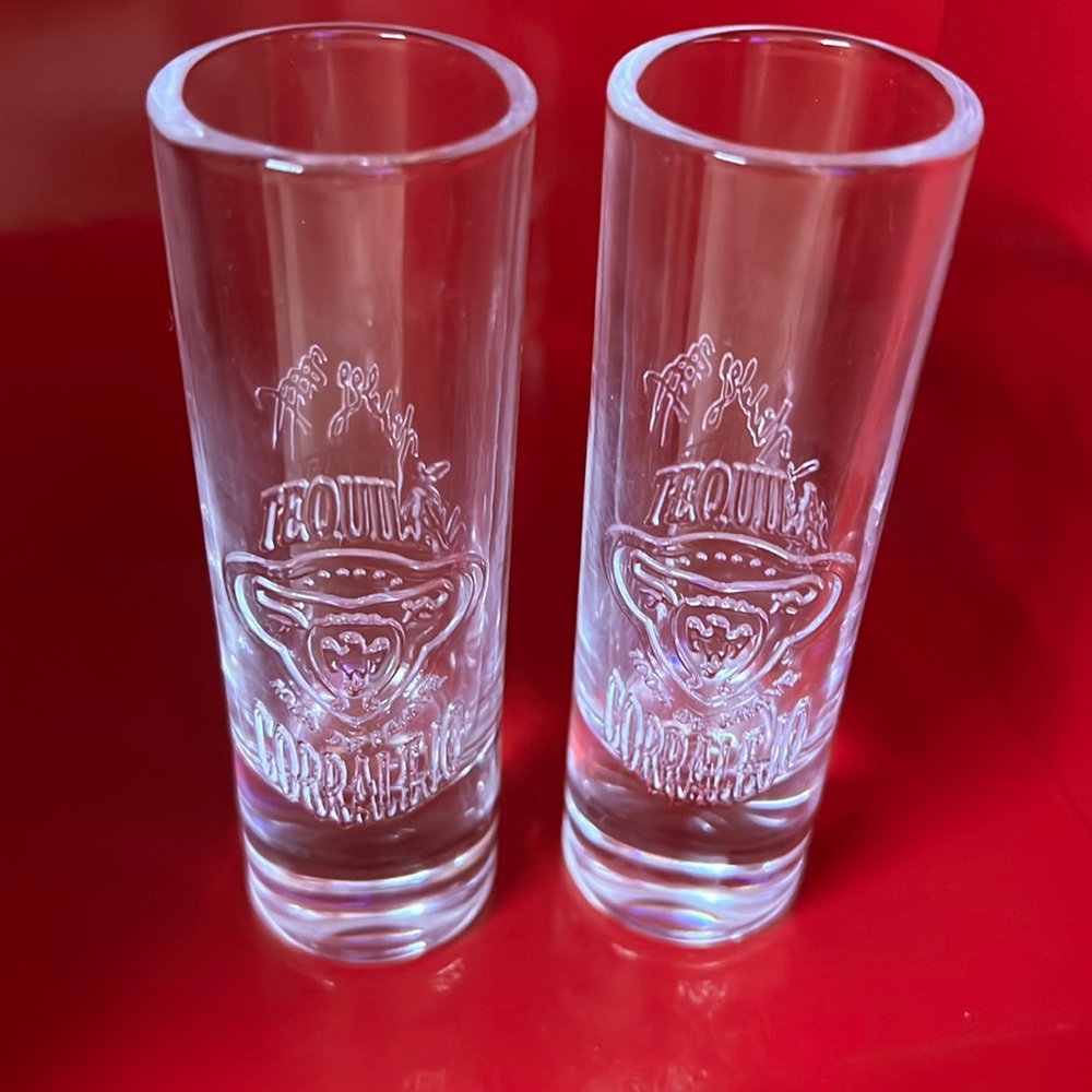 New 2 Corralejo Tequila Tall Shot Glasses